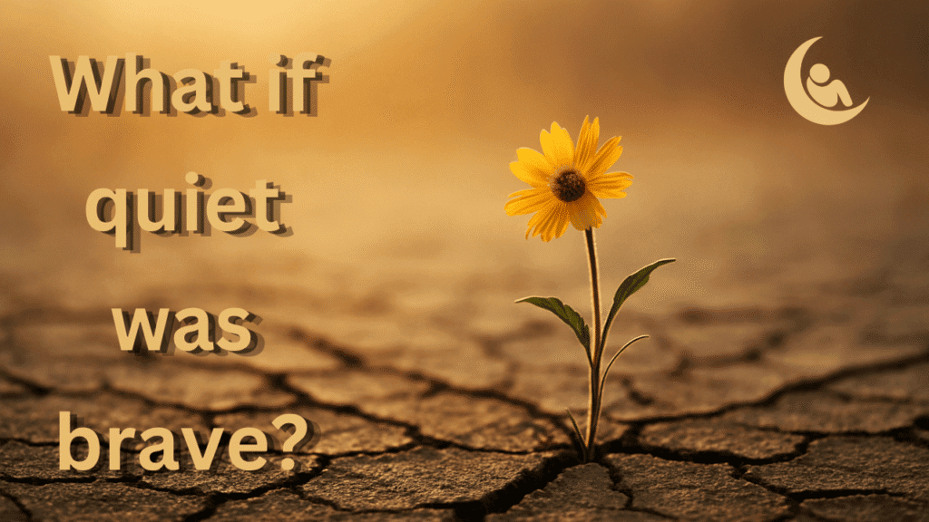 A single yellow flower growing through cracked earth, symbolizing quiet courage and inner strength